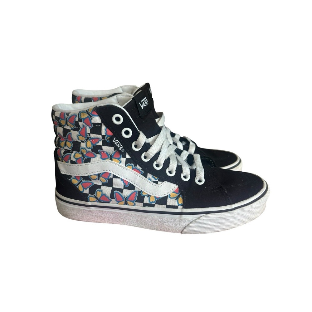Vans Filmore High Top Butterfly Checkerboard Skate Shoes Sneakers Women Size 6.5